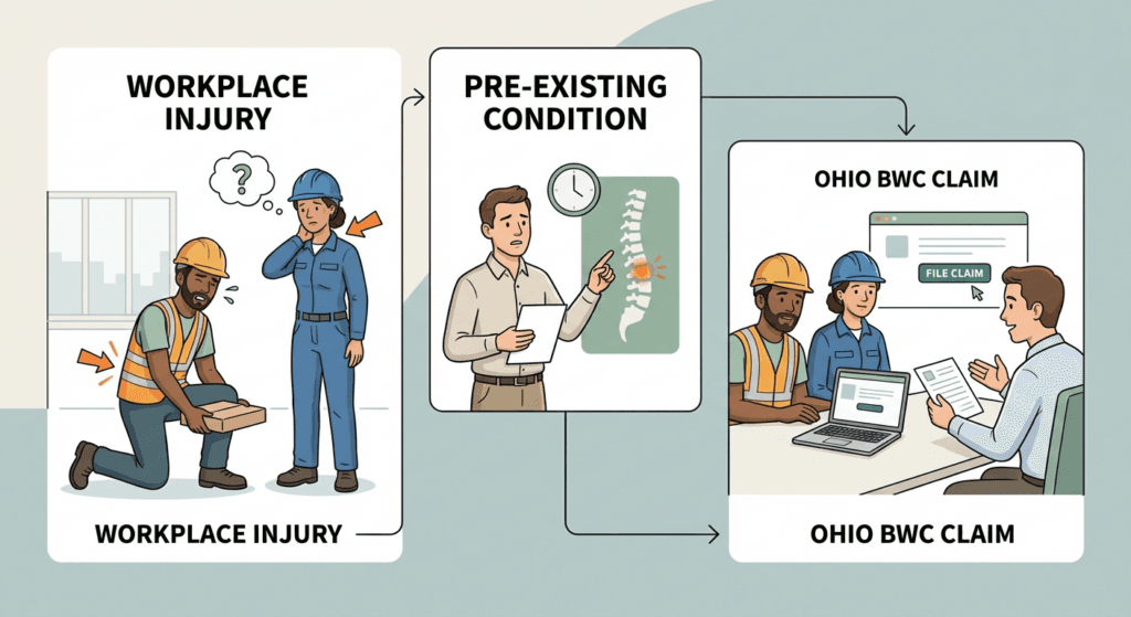 Back & Neck Work Injuries & Substantial Aggravations of Pre-existing Conditions in Ohio: What Every Injured Worker Needs to Know