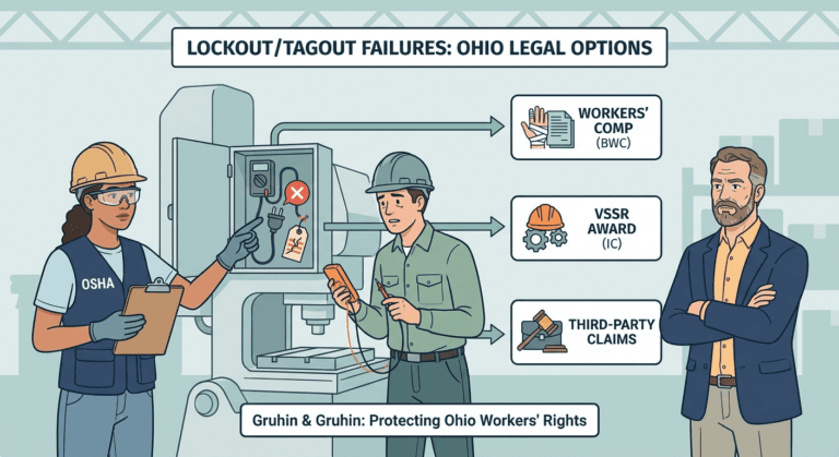 Lockout/Tagout Failures in Ohio Warehouses: Workers’ Comp, VSSR, and Third-Party Claims